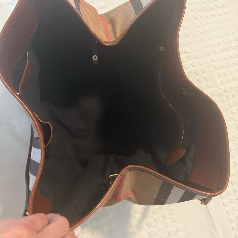 Burberry Tan and Brown Checkered Shoulder Bag - Picture 9 of 12